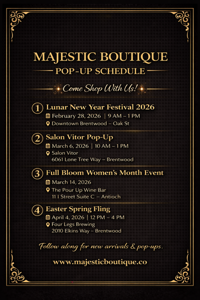 Majestic pop up schedule