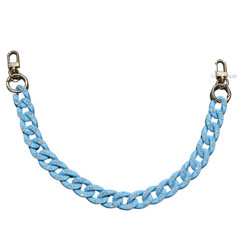 Gold Blush Crystal Luxe Bag Chain- Matte Pastel Acrylic Mini Bag Chain Decor or Replacement Strap for Purses, Handbags