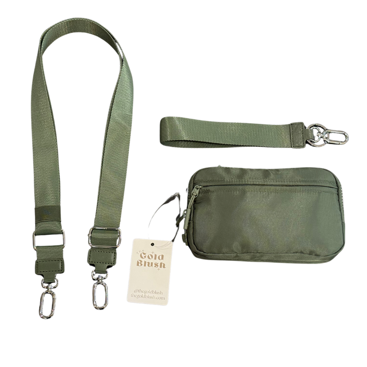 Gold Blush DualMode 2 in 1 Wallet RFID Protected– Nylon Wristlet & Crossbody Bag for Women, Fits Most Smartphones, Stylish & Versatile