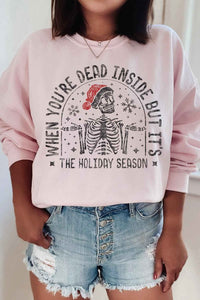 CHRISTMAS SKELETON GRAPHIC SWEATSHIRT