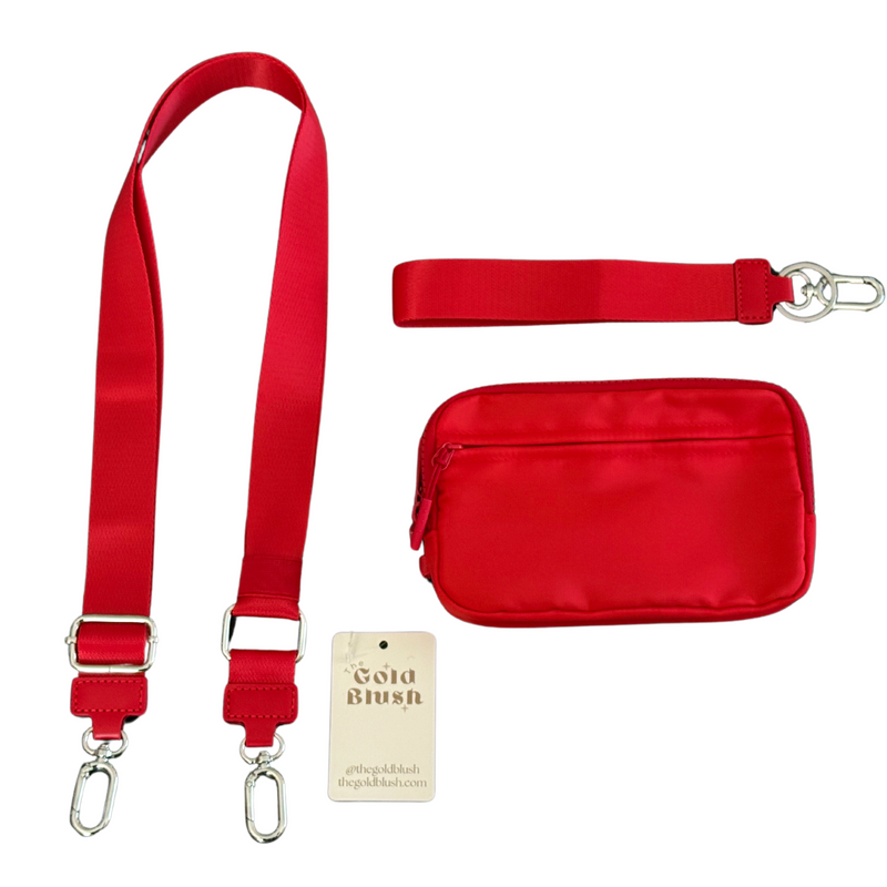 Gold Blush DualMode 2 in 1 Wallet RFID Protected– Nylon Wristlet & Crossbody Bag for Women, Fits Most Smartphones, Stylish & Versatile