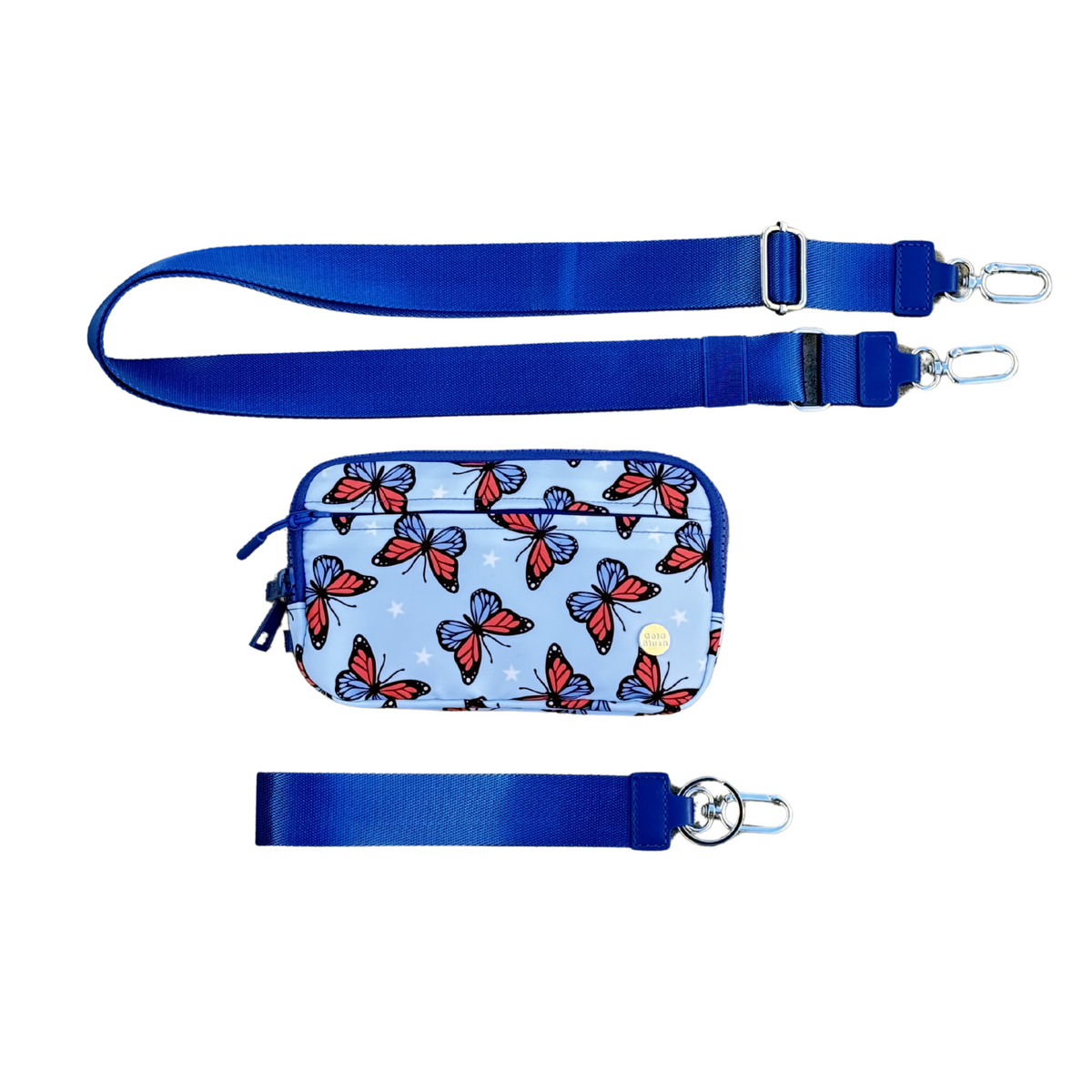 Gold Blush DualMode 2 in 1 Wallet RFID Protected– Nylon Wristlet & Crossbody Bag for Women, Fits Most Smartphones, Stylish & Versatile