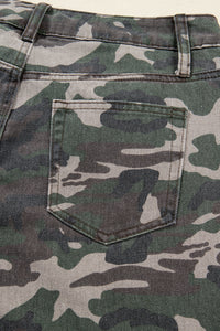 Green Camo Cargo Wide Leg Pants