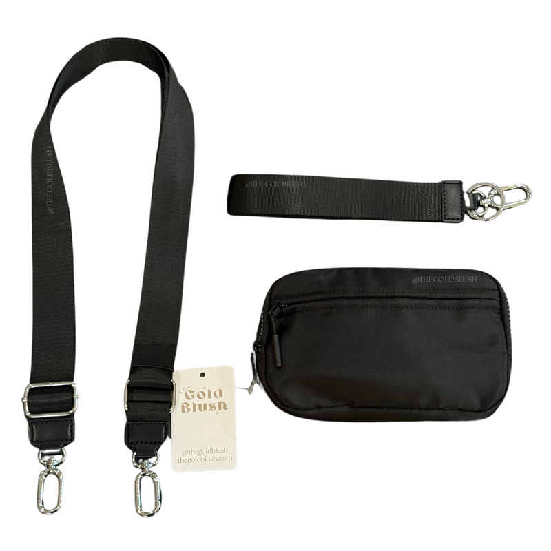 Gold Blush DualMode 2 in 1 Wallet RFID Protected– Nylon Wristlet & Crossbody Bag for Women, Fits Most Smartphones, Stylish & Versatile