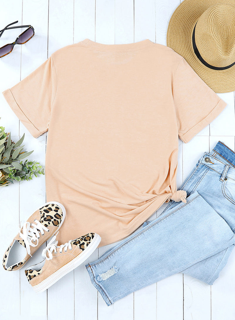 Khaki Western Poker Cards Graphic T Shirt