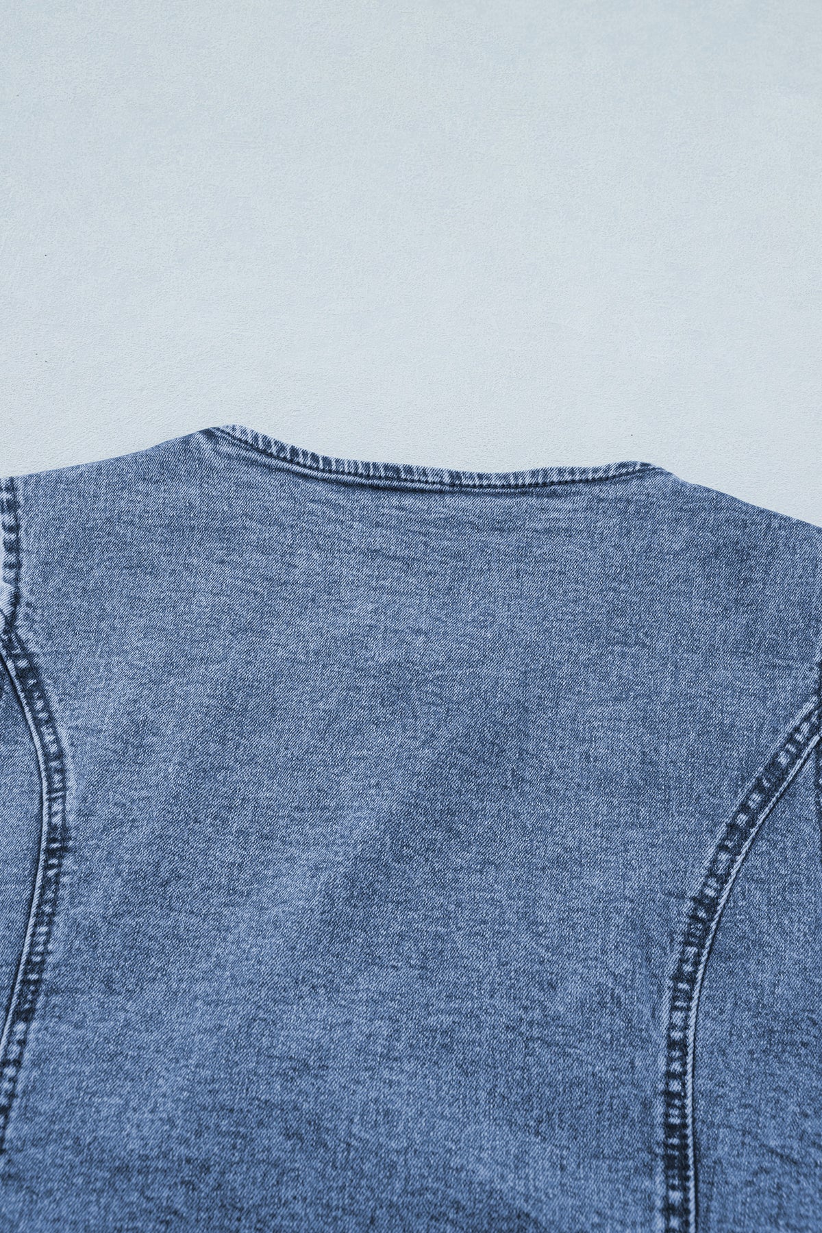 Ashleigh Blue Buttoned Front Slit Denim Vest
