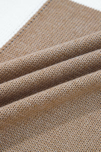 Brown Checkered Bubble Sleeve Drop Shoulder Open Cardigan