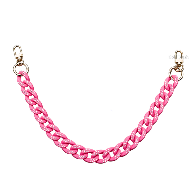 Gold Blush Crystal Luxe Bag Chain- Matte Pastel Acrylic Mini Bag Chain Decor or Replacement Strap for Purses, Handbags