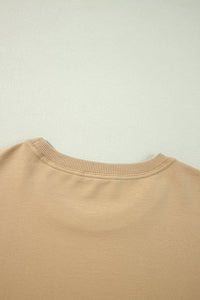 Apricot Color Block Patchwork Ruffled Plus Size Mini Dress