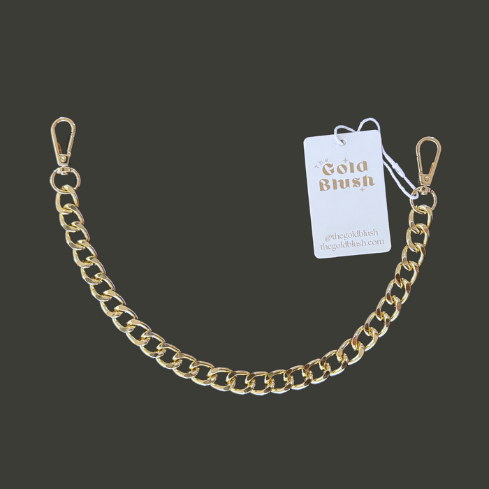 Chunky Gold-Tone Aluminum Bag Chain | 18" Versatile Handle &  Decor