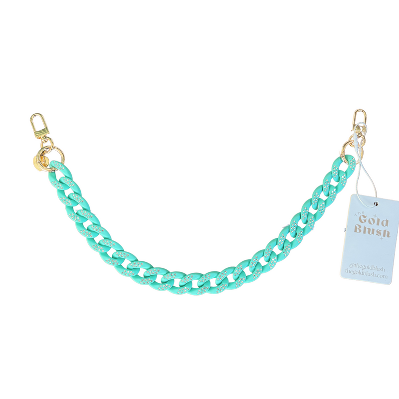 Gold Blush Crystal Luxe Bag Chain- Matte Pastel Acrylic Mini Bag Chain Decor or Replacement Strap for Purses, Handbags