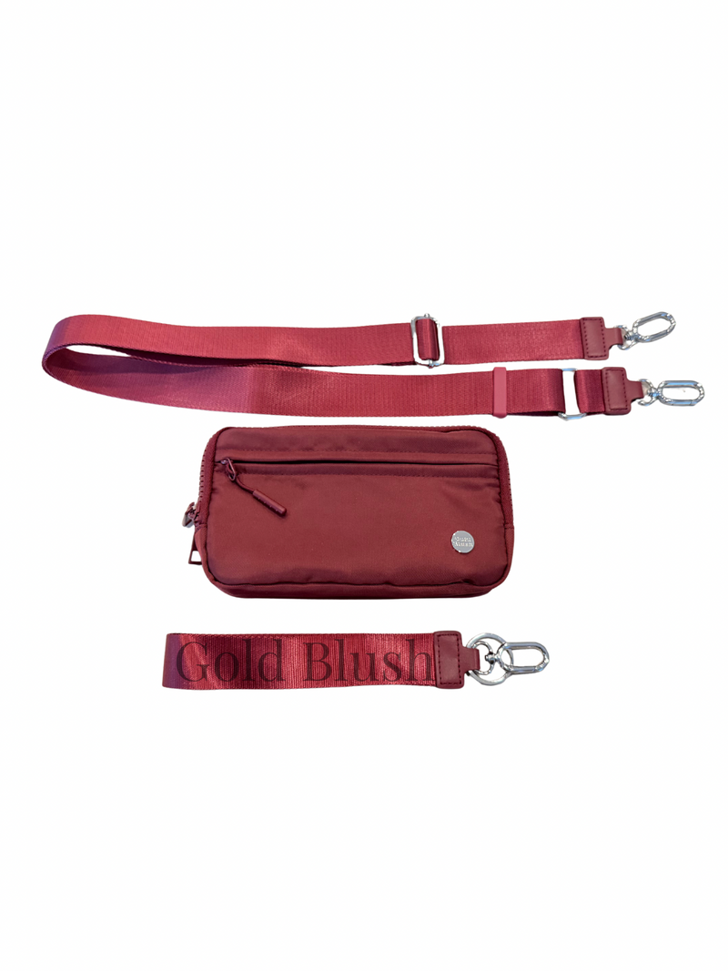 Gold Blush DualMode 2 in 1 Wallet RFID Protected– Nylon Wristlet & Crossbody Bag for Women, Fits Most Smartphones, Stylish & Versatile