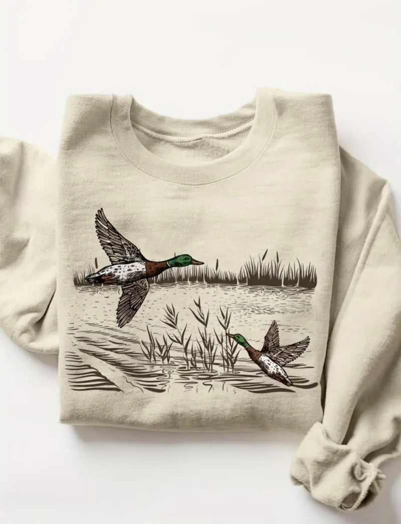 Wild Landing Duck Graphic Sweatshirt