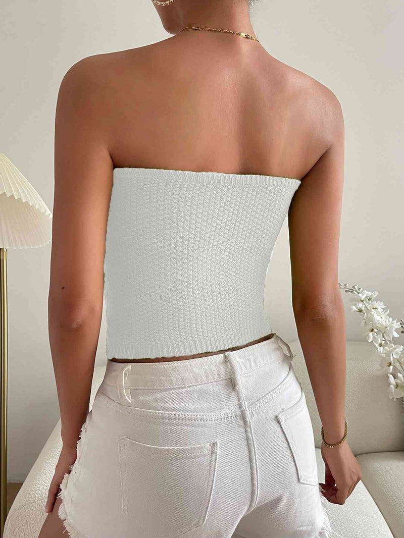 Sweetheart Neck Knit Tube Top