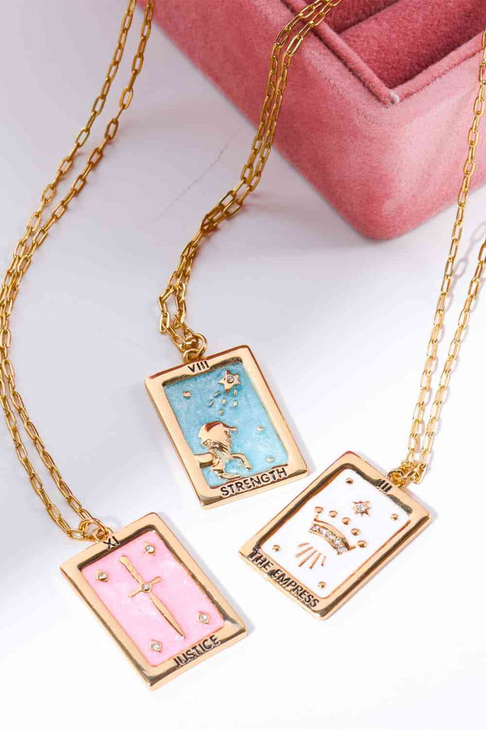 Tarot Card Pendant Copper Necklace