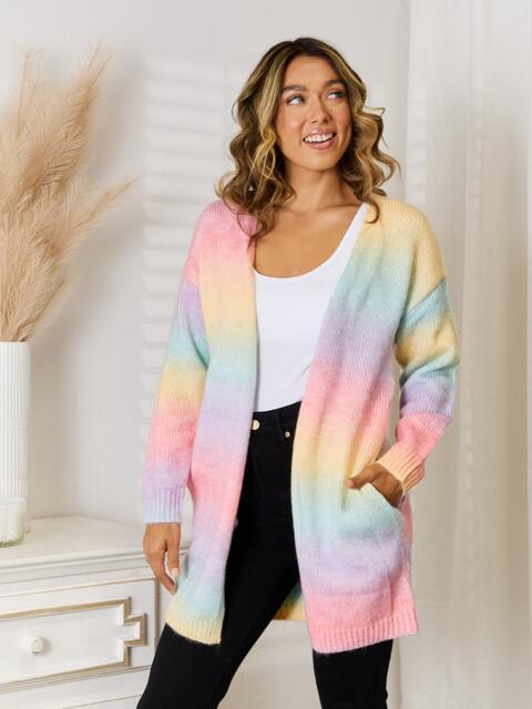 Ombré Open Front Cardigan