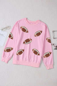 Sequin Football Patch Sweatshirt