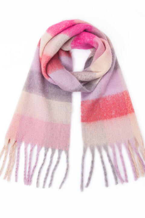 Fringe Detail Polyester Scarf